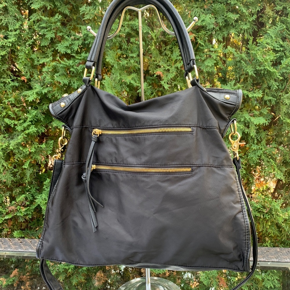 Nylon & vegan leather handbag